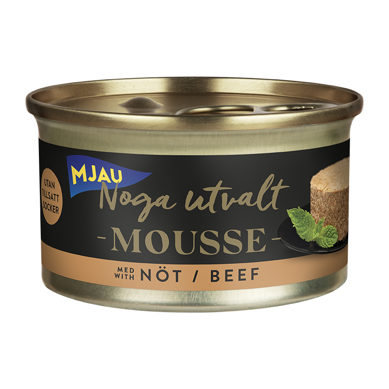 Mjau Noga utvalt mousse, sisältää nautaa