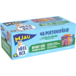 Mjau Megabox – 48 portionspåsar bitar i sås med fisk- och köttsmak