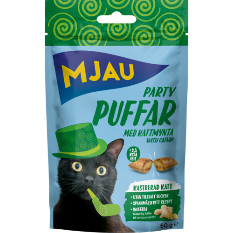 Mjau Partypuffar med kattmynta